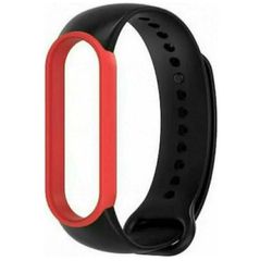 Λουράκι Σιλικόνης (Mi Smart Band 5/6) Μαύρο / Κόκκινο