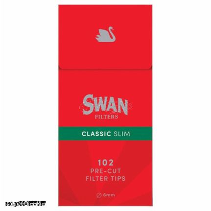 Swan Φιλτράκια Classic Slim Κόκκινο 6mm 102x 1τμχ