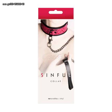 SINFUL COLLAR PINK κολάρο με αλυσίδα