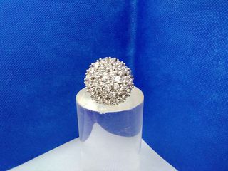 Γυναικείο δαχτυλίδι floral με λευκά ζιργκόν Swarovski σε ασήμι 925°
