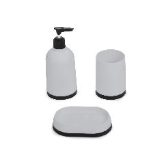 Easy bath σετ αξεσουάρ μπάνιου πλαστικό σε χρώμα λευκό 3 τεμαχίων