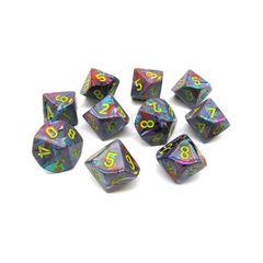 Chessex Ten D10 Sets - Festive Mosaic/yellow