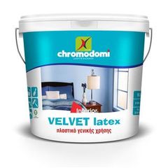 Πλαστικό Χρώμα Λευκό για Εσωτερική Χρήση 9lt Velvet Latex Chromodomi
