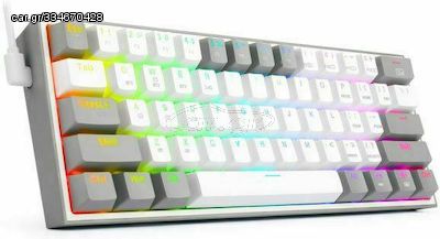 Redragon K616-RGB White/Grey Gaming πληκτρολόγιο Fizz Pro