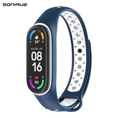 Sonique Λουράκι Σιλικόνης Sonique Sport για Xiaomi Mi Band 3/4 - Sonique - Σκούρο Μπλε / Λευκό - Λουράκια