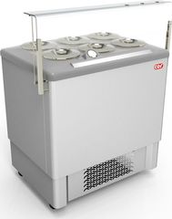 ΠΡΟΣΦΟΡΑ!!! FESTIVAL Inox 6 Βιτρίνα Παγωτού 6 Γεύσεων (Plexi Glass + Led Φωτισμός)