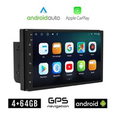Android οθόνη 7" ιντσών 4+64GB με GPS (2-DIN WI-FI Playstore DSP 4GB ηχοσύστημα αυτοκίνητου MP3 MP5 Video USB Ραδιόφωνο Android Auto Apple Carplay Bluetooth Mirrorlink 4x60W 2DIN Universal)
