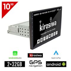 1-DIN Kirosiwa Android 2GB οθόνη αφής 10" ιντσών GPS Bluetooth WI-FI USB (Youtube Hotspot Mirrorlink Android Auto Apple Carplay 1DIN 10" ίντσες MP3 MP5 ηχοσύστημα αυτοκινήτου 1 DIN navi 4x60W Ελληνικό