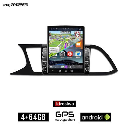 KIROSIWA SEAT LEON (μετά το 2012) Android οθόνη αυτοκίνητου 4GB με GPS WI-FI (ηχοσύστημα αφής 9.7" ιντσών OEM Youtube Playstore MP3 USB Radio 4+64GB Bluetooth Mirrorlink εργοστασιακή, 4x60W, AUX)