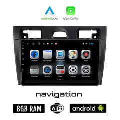 FORD FIESTA (2006-2008) Android οθόνη αυτοκίνητου 8GB + 128GB με GPS WI-FI (ηχοσύστημα αφής 9" ιντσών OEM Android Auto Apple Carplay Youtube Playstore MP3 USB Radio Bluetooth Mirrorlink  εργοστασ