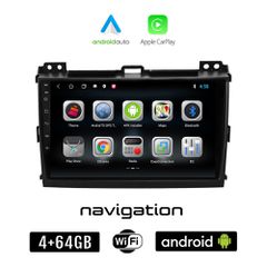 TOYOTA LAND CRUISER (2003-2009) Android οθόνη αυτοκίνητου 4GB + 64GB με GPS WI-FI (TOYOTA LANDCRUISER ηχοσύστημα αφής 9" ιντσών Android Auto Apple Carplay Youtube Playstore MP3 USB Bluetooth Mirrorlin