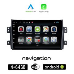 SUZUKI SX4 (2005-2013) Android οθόνη αυτοκίνητου 4GB + 64GB με GPS WI-FI (ηχοσύστημα αφής 9" ιντσών OEM Android Auto Apple Carplay Youtube Playstore MP3 USB Radio Bluetooth Mirrorlink εργοστασιακή, 4x