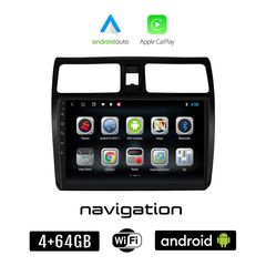 SUZUKI SWIFT (2005 - 2011) Android οθόνη αυτοκίνητου 4GB + 64GB με GPS WI-FI (ηχοσύστημα αφής 10" ιντσών OEM Android Auto Apple Carplay Youtube Playstore MP3 USB Radio Bluetooth Mirrorlink εργοστ