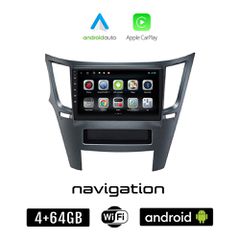 SUBARU LEGACY - OUTBACK (μετά το 2009) Android οθόνη αυτοκίνητου 4GB + 64GB με GPS WI-FI (ηχοσύστημα αφής 9" ιντσών OEM Android Auto Apple Carplay Youtube Playstore MP3 USB Radio Bluetooth Mirrorlink