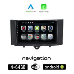 SMART 451 (FORTWO) 2010-2015 Android οθόνη αυτοκίνητου 9" ιντσών 4GB + 64GB με GPS WI-FI (ηχοσύστημα αφής FORTWO OEM Android Auto Apple Carplay Youtube Playstore MP3 USB Radio Bluetooth Mirrorlink εργ