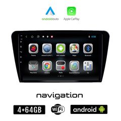 SKODA OCTAVIA 7 (2013 - 2020) Android οθόνη αυτοκίνητου 4GB + 64GB με GPS WI-FI (ηχοσύστημα αφής 10" ιντσών OEM Android Auto Apple Carplay Youtube Playstore MP3 USB Radio Bluetooth Mirrorlink εργ