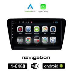 SKODA OCTAVIA 7 (2013 - 2020) Android οθόνη αυτοκίνητου 4GB + 64GB με GPS WI-FI (ηχοσύστημα αφής 10" ιντσών OEM Android Auto Apple Carplay Youtube Playstore MP3 USB Radio Bluetooth Mirrorlink εργοστασ