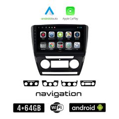 SKODA OCTAVIA 5 (2005 - 2012) Android οθόνη αυτοκίνητου 4GB + 64GB με GPS WI-FI (Mk2 ηχοσύστημα αφής 10" ιντσών OEM Android Auto Apple Carplay Youtube Playstore MP3 USB Radio Bluetooth Mirrorlink εργο