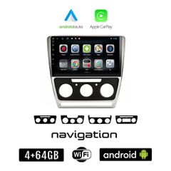 SKODA OCTAVIA 5 (2005 - 2012) Android οθόνη αυτοκίνητου 4GB + 64GB με GPS WI-FI (Mk2 ηχοσύστημα αφής 10" ιντσών OEM Android Auto Apple Carplay Youtube Playstore MP3 USB Radio Bluetooth Mirrorlink εργο