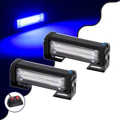 GloboStar® 85026 PRO Series ΣΕΤ 2 x Μπάρες Σήμανσης Οχήματος Αστυνομίας με 13 Προγραμμάτων Φωτισμού STROBE LED CREE CXB COB 18W DC 10-30V Αδιάβροχο IP65 Μπλε-thumb-1