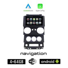 JEEP WRANGLER (2006 - 2011) Android οθόνη αυτοκίνητου 4GB + 64GB με GPS WI-FI (ηχοσύστημα αφής 9" ιντσών OEM Android Auto Apple Carplay Youtube Playstore MP3 USB Radio Bluetooth Mirrorlink εργοστ