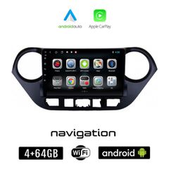 HYUNDAI i10 (μετά το 2014) Android οθόνη αυτοκίνητου 4GB + 64GB με GPS WI-FI (ηχοσύστημα αφής 9" ιντσών OEM Android Auto Apple Carplay Youtube Playstore MP3 USB Radio Bluetooth Mirrorlink εργοστασιακή
