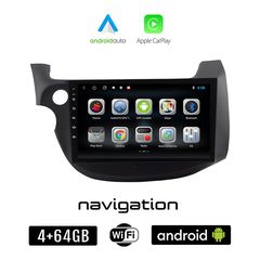 HONDA JAZZ (2008 - 2012) Android οθόνη αυτοκίνητου 4GB + 64GB με GPS WI-FI (ηχοσύστημα αφής 10" ιντσών OEM Android Auto Apple Carplay Youtube Playstore MP3 USB Radio Bluetooth Mirrorlink εργοστασ