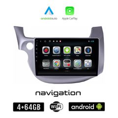 HONDA JAZZ (2008 - 2012) Android οθόνη αυτοκίνητου 4GB + 64GB με GPS WI-FI (ηχοσύστημα αφής 10" ιντσών OEM Android Auto Apple Carplay Youtube Playstore MP3 USB Radio Bluetooth Mirrorlink εργοστασιακή,