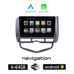 HONDA JAZZ (2002-2008) CLIMA Android οθόνη αυτοκίνητου 4GB + 64GB με GPS WI-FI (ηχοσύστημα αφής 9" ιντσών OEM Android Auto Apple Carplay Youtube Playstore MP3 USB Radio Bluetooth Mirrorlink εργοστασια