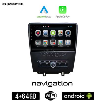 FORD MUSTANG (2010 - 2015) Android οθόνη αυτοκίνητου 4GB + 64GB με GPS WI-FI (ηχοσύστημα αφής 9" ιντσών OEM Android Auto Apple Carplay Youtube Playstore MP3 USB Radio Bluetooth Mirrorlink εργοστα