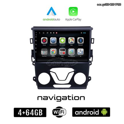 FORD MONDEO (μετά το 2013) Android οθόνη αυτοκίνητου 4GB + 64GB με GPS WI-FI (ηχοσύστημα αφής 9" ιντσών OEM Android Auto Apple Carplay Youtube Playstore MP3 USB Radio Bluetooth Mirrorlink εργοστα