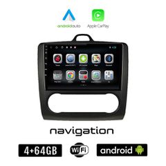 FORD FOCUS (2005 - 2011) *Με αυτόματο κλιματισμό Android οθόνη αυτοκίνητου 4GB + 64GB με GPS WI-FI (ηχοσύστημα αφής 9" ιντσών OEM Android Auto Apple Carplay Youtube Playstore MP3 USB Radio Bluetooth M
