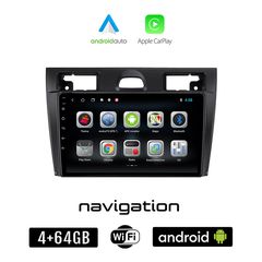 FORD FIESTA (2006-2008) Android οθόνη αυτοκίνητου 4GB + 64GB με GPS WI-FI (ηχοσύστημα αφής 9" ιντσών OEM Android Auto Apple Carplay Youtube Playstore MP3 USB Radio Bluetooth Mirrorlink  εργοστασι