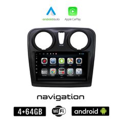 DACIA LOGAN (2012 - 2019) Android οθόνη αυτοκίνητου 4GB + 64GB με GPS WI-FI (ηχοσύστημα αφής 9" ιντσών OEM Android Auto Apple Carplay Youtube Playstore MP3 USB Radio Bluetooth Mirrorlink εργοστασιακή,