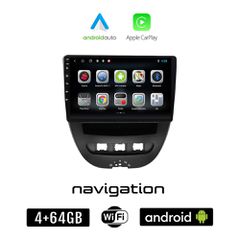 CITROEN C1 (2005 - 2014) Android οθόνη αυτοκίνητου 4GB + 64GB με GPS WI-FI (ηχοσύστημα αφής 10" ιντσών OEM Android Auto Apple Carplay Youtube Playstore MP3 USB Radio Bluetooth Mirrorlink εργοστασιακή,