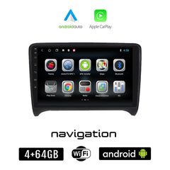 AUDI TT (2007 - 2015) Android οθόνη αυτοκίνητου 4GB + 64GB με GPS WI-FI (ηχοσύστημα αφής 9" ιντσών OEM Android Auto Apple Carplay Youtube Playstore MP3 USB Radio Bluetooth Mirrorlink εργοστασιακή