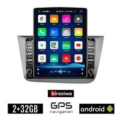 KIROSIWA SEAT ALTEA (2004-2015) Android οθόνη αυτοκίνητου 2GB με GPS WI-FI (ηχοσύστημα αφής 9.7" ιντσών OEM Youtube Playstore MP3 USB Radio Bluetooth Mirrorlink εργοστασιακή, 4x60W, ασημί)