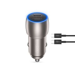 XO Φορτιστής Αυτοκινήτου CC51 PD 40W 2x USB Type-C Γκρι