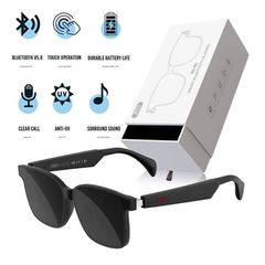 XO Bluetooth Sunglasses E5 Nylon UV400 Μαύρο-thumb-2