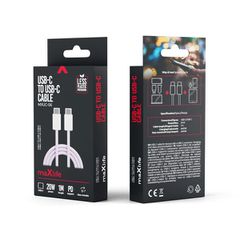 Καλώδιο USB-C to USB-C Maxlife MXUC-06 Braided 20W Μωβ Nylon 1m