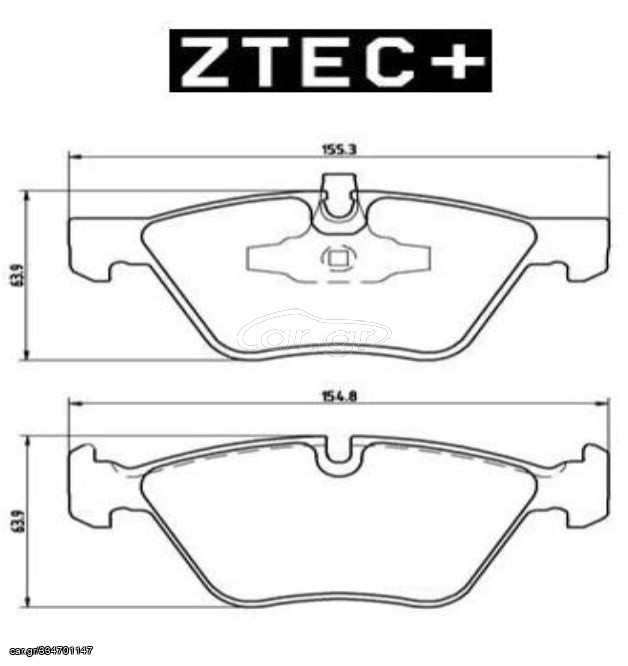 ZTEC+ Σετ τακάκια, δισκόφρενα BMW 1 (E81-E82-E87-E88) - 3 (E90-E91-E92-E93)  /  JAGUAR X-Type  (X400) Sedan / Combi