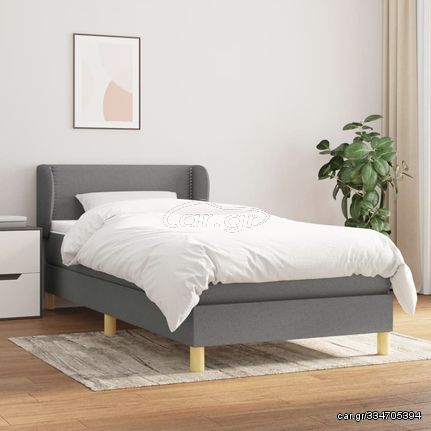 ΚΡΕΒΑΤΙ BOXSPRING ΜΕ ΣΤΡΩΜΑ ΣΚΟΥΡΟ ΓΚΡΙ 90X190 ΕΚ. ΥΦΑΣΜΑΤΙΝΟ 3126686