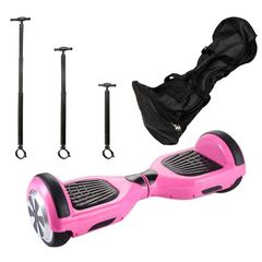 Smart '24 ΣΕΤ ΗΛΕΚΤΡΙΚΟ ΠΑΤΙΝΙ  HOVERBOARD 6,5" PINK, ΤΙΜΟΝΙ ΓΙΑ ΗΛΕΚΤΡΙΚΟ ΠΑΤΙΝΙ ΙΣΟΡΡΟΠΙΑΣ ΚΑΙ ΤΣΑΝΤΑ ΜΕΤΑΦΟΡΑΣ