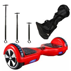 Smart '24 ΣΕΤ ΗΛΕΚΤΡΙΚΟ ΠΑΤΙΝΙ  HOVERBOARD 6,5" HB40 RED, ΤΙΜΟΝΙ ΓΙΑ ΗΛΕΚΤΡΙΚΟ ΠΑΤΙΝΙ ΙΣΟΡΡΟΠΙΑΣ ΚΑΙ ΤΣΑΝΤΑ ΜΕΤΑΦΟΡΑΣ