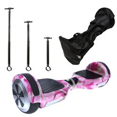 Smart '24 ΣΕΤ ΗΛΕΚΤΡΙΚΟ ΠΑΤΙΝΙ  HOVERBOARD 6,5" PINK ARMY, ΤΙΜΟΝΙ ΓΙΑ ΗΛΕΚΤΡΙΚΟ ΠΑΤΙΝΙ ΙΣΟΡΡΟΠΙΑΣ ΚΑΙ ΤΣΑΝΤΑ ΜΕΤΑΦΟΡΑΣ