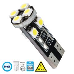 GloboStar® 81119 Λάμπα Αυτοκίνητου T10 W5W 2rd Gen CanBus Series LED 8 SMD 1210 2.6W 390lm 360° DC 12V IP20 6000K