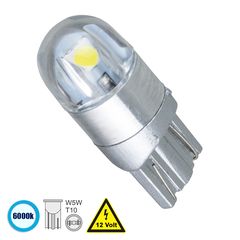 GloboStar® 81043 Λάμπα Αυτοκινήτου T10 W5W LED 2 SMD 3030 2.5W 400lm 360° DC 12V IP20 Ψυχρό Λευκό 6000K