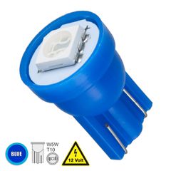 GloboStar® 81047 Λάμπα Αυτοκινήτου T10 W5W LED 1 SMD 5050 0.8W 96lm 120° DC 12V IP20 Μπλε