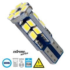 GloboStar® 81103 Λάμπα Αυτοκίνητου T10 W5W 3rd Gen CanBus Extreme Series LED 22 SMD 2835 4W 600lm 360° DC 12V IP20 6000K