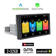 Kirosiwa Android οθόνη αφής 7" ιντσών 2+32GB 1-DIN GPS Bluetooth WI-FI USB (Youtube Hotspot Mirrorlink 1DIN 7" ίντσες MP3 MP5 ηχοσύστημα αυτοκινήτου Android Auto Apple Carplay 4x60W Ελληνικό navigatio